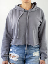 Load image into Gallery viewer, Tummy Tarp Women's Crop Hoodie - Storm