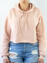 Load image into Gallery viewer, Tummy Tarp Women's Crop Hoodie - Peach