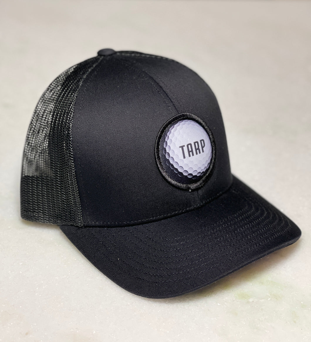 Tarp Golf Trucker Snapback Hat-Black